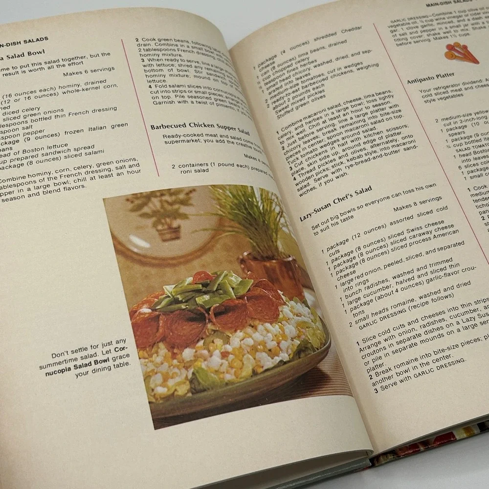 Family Circle Salad Cookbook Vintage 1970s Recipes Hardcover Illustrated